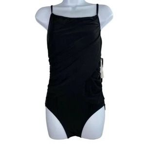 Women's One-Piece Swimsuit Black Tummy Slimming Shaping  Size 12